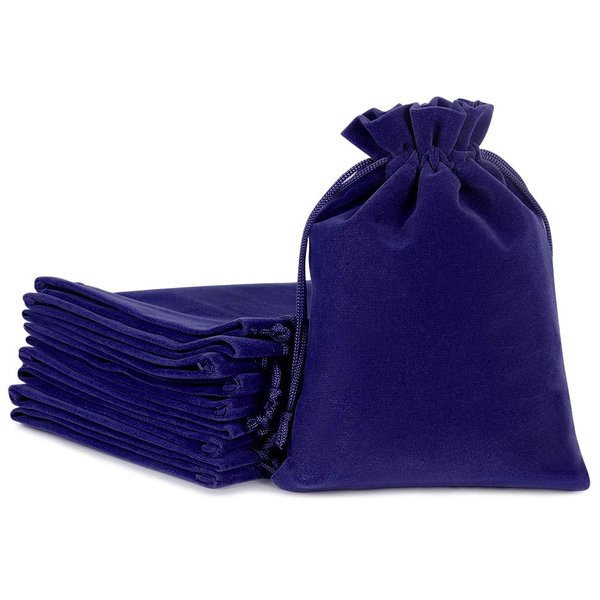 Lucky Monet 25/50/100PCS Velvet Drawstring Bags Jewelry Pouches for Christmas Birthday Party Wedding Favors Gift Candy Headphones Art and DIY Craft (25Pcs, Royal Blue, 2.8” x 3.5”)
