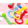 4pcs Walk Assistant Plastic Baby Crib Pull Rings for Baby Baby Pull Up Rings Cot Hanging Rings for Infant Baby Toddler Practice Tool (4 Colors)