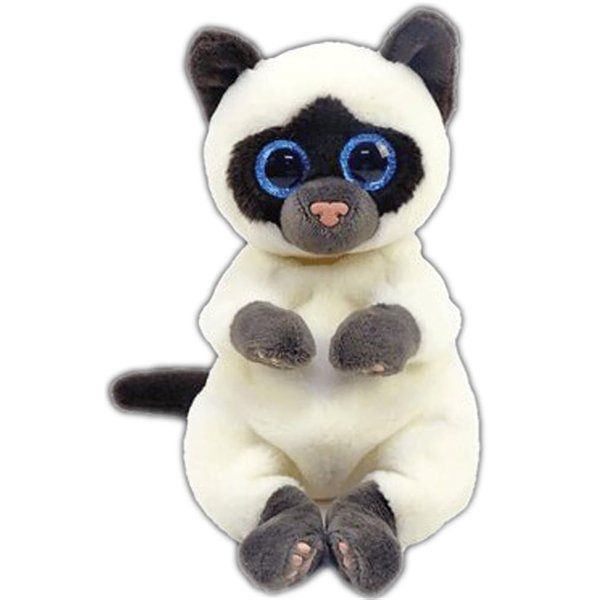 TY Beanie Babies – Soft Toy Miso The Cat 15 cm, Grey, TY40548