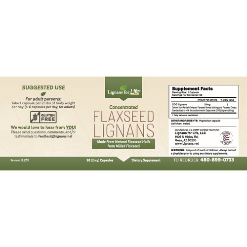 Lignans For Life Flaxseed Lignans Immune System, 90 Capsules, Flax Seed Natural Capsules, Natural Flaxseed Lignans for Dogs, Natural Flaxseed Supplements, Flax Impove Dog's Coat - 2 Pack
