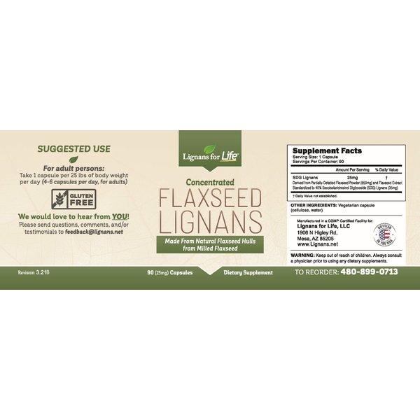 Lignans For Life Flaxseed Lignans Immune System, 90 Capsules, Flax Seed Natural Capsules, Natural Flaxseed Lignans for Dogs, Natural Flaxseed Supplements, Flax Impove Dog's Coat - 2 Pack
