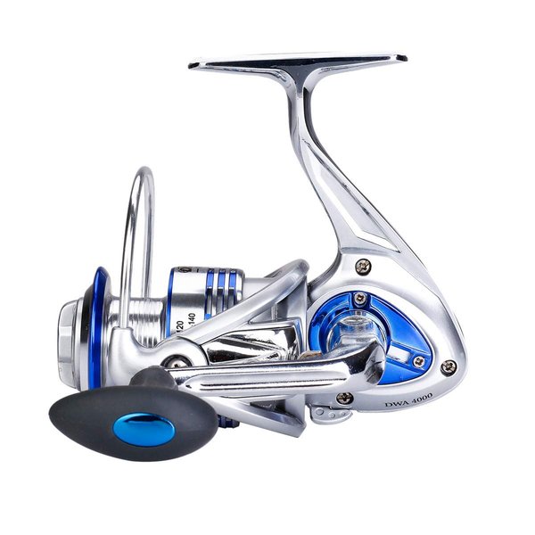 Diwa Spinning Fishing Reels for Saltwater Freshwater 3000 4000 5000 6000 7000 Spools Ultra Smooth Ultralight Powerful Trout Bass Carp Gear Stainless Ball Bearings Metal Body Ice Fishing Reels(3000)
