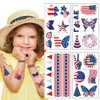 GeRRiT Independence Day Temporary Tattoos American Flag Stickers Red White Blue Tattoo Stickers 4th of July Stickers for Face Arm Decoration Patriotic Tattoos Party Supplies, 10 Sheets
