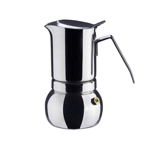 DÉBUT Stainless Steel Italian Espresso Coffee Maker Stovetop Moka Pot Greca Coffee Maker Latte Cappuccino Percolator, 6 Espresso Cup - 10 Oz