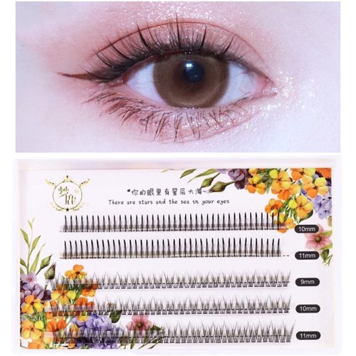 CB Individual False Eyelashes, DIY Individual Cluster Eyelash Extensions At Home, Natural Look Lashes, Mixed Tray Of 9mm-11mm, 2 Trays, Fishtail & A-Line Fairy