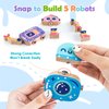 Wooden Snap-Together Building Toys, Robot Building Block Set, STEM Building Toys, Take Apart Toys Playset 28pcs, Fine Motor Skill Montessori Educational Learning Toys Gift for 3 4 5 6 Years Kids