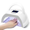 BOLASEN Professional Gel UV Nail Lamp with Metal Base, True 80W LED Nail Dryer for Gel Polish, UV Light for Gel Nails, Fast Curing Lamp with 4 Timers, Auto Sensor, LED Display, i2 Plus (Plug-in White)