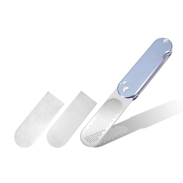 3 in 1 foldable foot file Foot rasp Foot File and Callus Remover Foot Care Pedicure Tool to Remove Hard Skin (Blue)