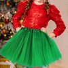 EVILD St. Patrick's Day Skirt Green Layered Tulle Skirts Ballet Dance Tutus for Girls(Green)
