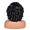 SOFUN Short Curly Wigs for Black Women Afro Curly Wig with Bangs Loose Cute Curly Fluffy Wavy Big Bouncy Fluffy Curly Wig(Black)