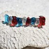 Red, White and Blue Stone 60 MM French Barrette Hair Clip