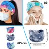 Efdagsad Boho Button Headband Women Wide Mask Hair Band with Button Boho Elastic Sports Headwear Yoga Ear Saver Hair Band Workout Headwrap (F)