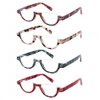4 Pairs of Colorful Fashion Half Moon Frame Reading Glasses Spring Hinge Male and Female Readers (4 Pack Mix, 1.0)