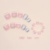 24 Pcs French Press on Toenails for Women Summer Short Toe False Nails Full Cover Toe nail Press on Fashion Nails Shiny Fake toenails Acrylic Diamond Design Glossy Silver Glitters Stick on Toenails