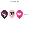Kuormi Black Birthday Decorations Party Supplies Kawaii Sanro Party Favor Include Happy Birthday Banner, Cake Topper,Balloon，Cupcake Toppers, Carton Decorations for Women Teens