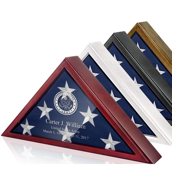 Personalized Flag Box for American Veteran Flag 9.5 X 5 Feet Flag Display Case for Burial Flag Wall Mounted Flag Box Display Case for Burial Flag to Display Folded Flag Glass Front