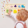 bopoobo Wooden Peg Board Beads Game Rainbow Clip Bead Puzzle of Pompon Clip Beads Early Education Puzzle Board Game Toddler Educational Montessori Games for Math Learning (Digital Board)