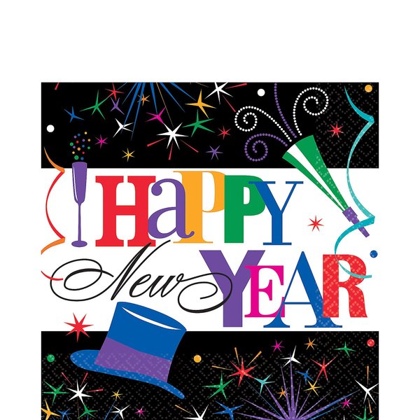 Ring in the New Year Multicolored Luncheon Napkins, 125 Ct. | Party Tableware