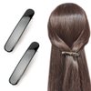 2.6" Shiny Black Tortoise Hair Barrettes Ponytail French Clips Plastic Hair Clips Pony Tail Holder Clasp Slide Clips for Thin Hair
