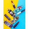 Gearider Blue Bling Butterfly Compact Lip Gloss Tube Holder Keychain, Lipstick Sleeve for Backpack