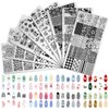 LoveOurHome Stamper Nail Stamping Kit 8pc Geometric Lace Animal Flower Nail Art Stamp Plates Template Stencil with Silicone Stampers Scrapers for Acrylic Manicure Design