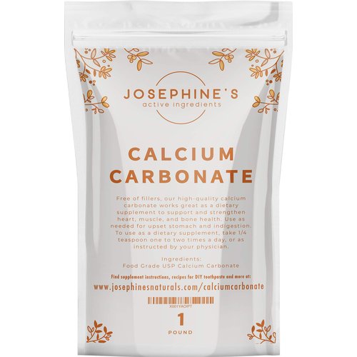 Josephine’s Active Ingredients: Calcium Carbonate Powder - Food Grade Supplement, Heartburn Relief, Ingredient for DIY Toothpaste and Chalk Paint Projects - 1 lb. - No Additives or Fillers