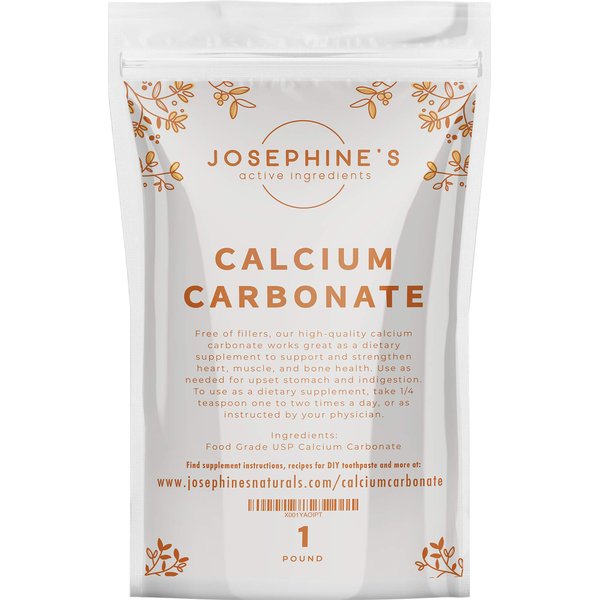 Josephine’s Active Ingredients: Calcium Carbonate Powder - Food Grade Supplement, Heartburn Relief, Ingredient for DIY Toothpaste and Chalk Paint Projects - 1 lb. - No Additives or Fillers
