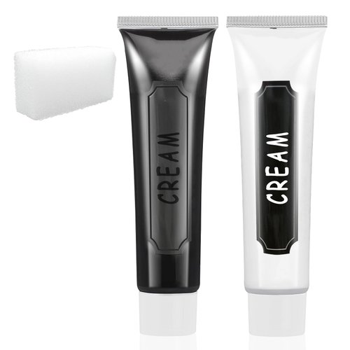 Black and White Face Body Paint Makeup,Halloween Face Paint Makeup Kit for Adults,Washable Cream Face Painting Kit with Sponges,Cosplay Costume Clown Festivals Goth Skeleton Skull SFX Makeup Kit