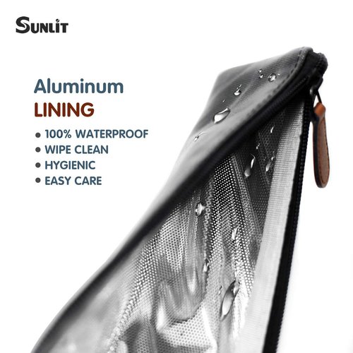 Sunlit 100% Waterproof Wipe Clean Hygienic Carrying Case/Pouch for Reusable Straws - 2 set Black - For 10.5 inches Straws Silicone or Stainless Steel - Brush/Chopsticks Zipper Bag for Travel