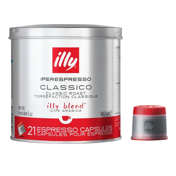 illy Coffee iperEspresso Capsules - Single-Serve Coffee Capsules & Pods - Single Origin Coffee Pods – Classico Medium Roast with Notes of Caramel - For iperEspresso Capsule Machines – 21 Count