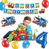 JOPARY Train 4th Birthday Decorations Boys Train, 4 Years Old Birthday Party Supplies With Number 4 Foil Balloons Train Birthday Banner,Latex Balloons For Kids Train Birthday Party Decoration