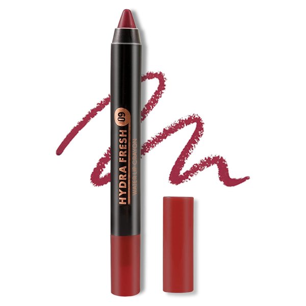 Boobeen Matte Lip Crayon Lipstik Pencil Velvety Creamy Matte Lip Liner Full Coverage High Pigment Waterproof Long Lasting Lipstick for Women, Matte Lip Color with Smooth (#09)