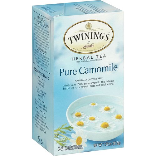 Twinings of London Pure Camomile Herbal Tea Bags, 25 Count