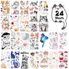 Cat Temporary Tattoos For Kids, Konsait Cute Cat Fake Tattoos Birthday Party Favors Waterproof Tattoos For Boys Girls Cat Party Favors Birthday Party Decoration Supplies Gift Bag Fillers, 24 Sheets