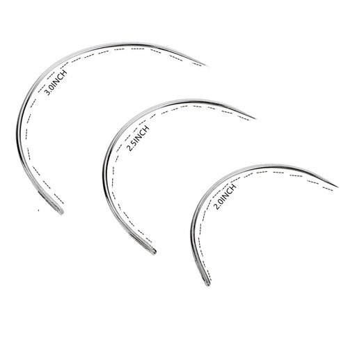 3 Rolls Cotton Sewing Thread Hair Weaving Thread Making Wig Hair Extension Hair Salon Weft Thread Black Brown Beige Thread with 3 Curved Needles (Khaki/3Pcs)