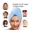 SURPRISE PIE 2 Pack Women Microfiber Hair DryingTowel Wrap, Super Absorbent Anti-frizz Head Turban Towel for Wet, Long,Curly Hair (Blue and Grey)