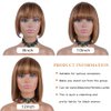 Besteffie Short Bob Wigs Human Hair With Bangs Straight Wigs 100% Brazilian Virgin Hair Glueless Machine Made Wig ombre blonde Highlight wig Short Bob Wigs For Black Women (10 inch, 4/27)