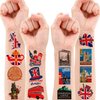 Generic British Temporary Tattoos Birthday Party Supplies Favors Decorations Super Cute 96PCS Fake Tattoos Stickers for Boys Girls School Classroom Rewards Gifts Ideal Halloween