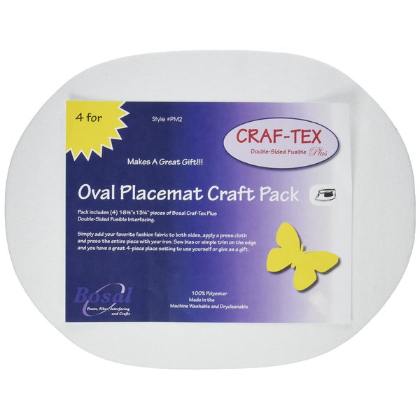 Bosal Placemat Craft Pack Oval Notion, White