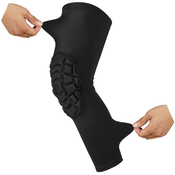 Knee Pads Compression Leg Sleeve Knee Sleeve for All Sports Wrestling Protector Gear, Youth & Adult Sizes, 1 Pair of Knee Paded(Black_XS_2 Pack)