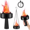 3D Fake Fire USB Rechargeable Fake Campfire, Portable Fake Fire Light Electric Fake Flame Light Fake Flame Lamp, Campfire Electric Campfire Halloween Christmas Party Decorations (3D Triangle Flame)