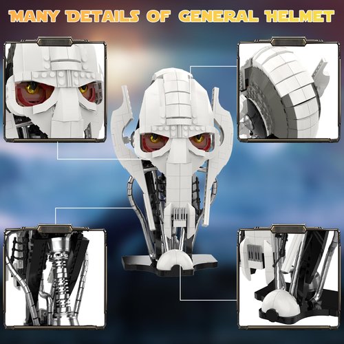 aphpaio General Helmet Building Sets, Collection Space Wars Figures Model with Buildable Display Stand, Perfect for Christmas Toy Gift for Kids Adult Ages 6+ (710 PCS)