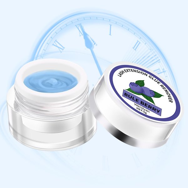 Wendyan Eyelash Glue Remover 5ml Creamy Eyelash Glue Remover Powerful Eyelash Glue Remover Low Irritation Special Eyelash Glue Remover for Professional and Personal Sensitive Skin (Blueberry)