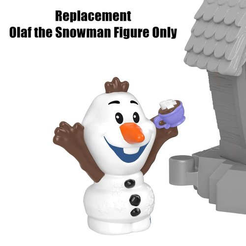 Replacement Part for Fisher-Price Little People Olaf's Cocoa Cafe - HCC42 ~ Replacement Olaf The Snowman Figure ~ Olaf Holding Cup of Hot Cocoa