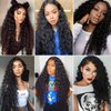 Wavy Lace Front Wigs Deep Wave 180% Density Pre Plucked Brazilian Wet and Natural Color Glueless Wigs Curly Lace Frontal Wigs with Baby Hair Human Hair Natural Hairline for Black Women (30 Inch)