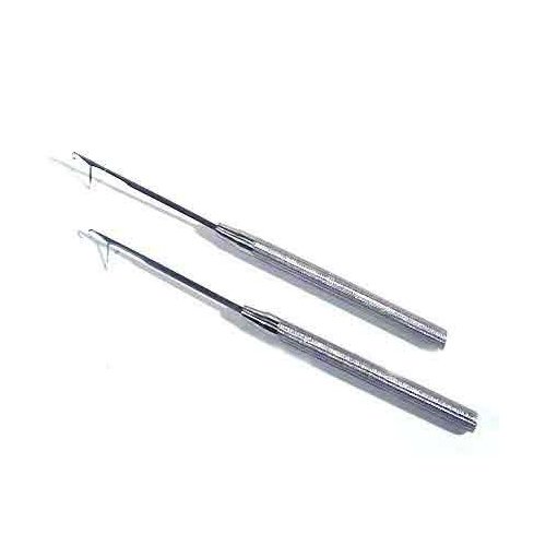2 PCS Micro Rings Links Stainless Steel Pulling Hook Needle For I Tip Stick Feather Bonded Hair Extensions