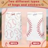SAYAYA 24 Pcs Baseball Gift Bags Baseball Candy Treat Party Bags Baseball Goodie Snack Bags Baseball Party Favor Bags with Stickers for Kids Sport Softball Theme Birthday Party Supplies (White)
