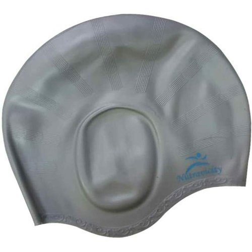 Nutravicity Swim Cap Silicone for Long Hair Swimming Caps for Women & Men (Gray)