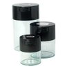 Tightvac Set of 3 - Patented Airtight Container | Multi-use Vacuum Container Works as Smell Proof Containers for Herbs and Dry Goods. Black Caps and Clear Bodies
