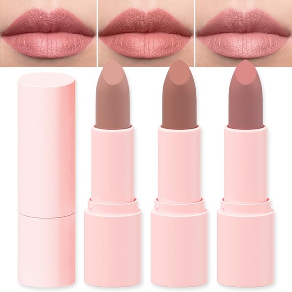 BINGBRUSH 3 Colors Matte Red Lipstick Pack Set,Long Lasting 24 Hour Waterproof Velvet Nonstick Cup Lipgloss Lip Stain Pigmented Lip Makeup Gift Sets (01#&02#&03#)